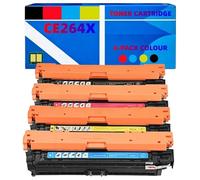 Compatible with HP CE264X CF031A CF032A CF033A Toner Set Approx. 17K/12.5K Pages with Chip for HP Color LaserJet Enterprise CM4540 CM4540f CM4540fskm MFP