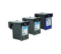 Compatible with HP OfficeJet 4110 Ink Cartridges Set Black, Cyan, Magenta, Yellow - C6656AE - Inhalt: 2 x 21 & 1x 20 ml