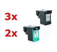 Compatible with HP PSC 1510 XI Ink Cartridges Set Black, Cyan, Magenta, Yellow - Nr.338 & Nr.343 / C8765EE - Inhalt: 3 x 17 ml & 2 x 22 ml