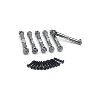 Compatible With HS 18301 18302 18311 18312 18321 18322 1/18 RC Car Upgrade Parts Accessories 6pcs Metal Link Rod Tie Linkage RC Car Accessories(Grey)