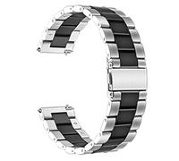 Compatible with Huawei GT 2e Band, LvBu Quick Release Stainless Steel Metal Replacement Straps Compatible with Huawei GT2e Smartwatch (Silver-Black)