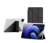 Compatible with Huawei MatePad 12 X 2025 Case with Pen Holder Transparent Shockproof Protective Cover Multi-angle Fold Stand(Black)