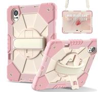 Compatible with Huawei MatePad Air 12 inch 2024 Tablet Case Full Protective Shockproof Case, with Pencil Holder&Rotating Multi-Function Grip Bracket ZY (PINK+BEIGE)