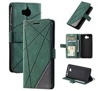 Compatible with Huawei Nova Young 4G Protective Case,Compatible with Huawei Y5 2017 MYA-L02 MYA-L23 / Y6 2017 MYA-L11 Case Flip Pu Leather Cover Green