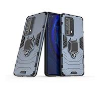Compatible with Huawei P40 Pro+ Case, Metal Ring Grip Kickstand Hard Bumper (Works with Magnetic Car Mount) Dual Layer Rugged Cover for Huawei P40 Pro Plus (Navy Blue)