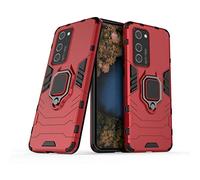 Compatible with Huawei P40 Pro Case, Metal Ring Grip Kickstand Shockproof Hard Bumper (Works with Magnetic Car Mount) Dual Layer Rugged Cover for Huawei P40 Pro (Red)