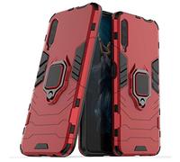 Compatible with Huawei Y9s Case, Metal Ring Grip Kickstand Shockproof Hard Bumper (Works with Magnetic Car Mount) Dual Layer Rugged Cover for Huawei Y9S, Honor 9X, Honor9X Pro (Red)