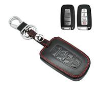 Compatible with Hyundai Azera Genesis Elantra Coupe GT Equus Santa Fe Sonata Tucson Veloster Veracruz Kia Borrego Forte Koup Optima Rio Sorento Soul Sportage Leather Key Fob Cover Case Protect key