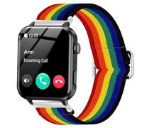 Compatible with IOWODO R30 Pro Bands, Lamshaw 20mm Stretch Elastics Adjustable Strap Compatible with IOWODO R30 Pro / TOUCHELEX Gaea Series K802 1.28 Smart Watch / RLQA 54 1.83" Smart Watch (Dark