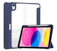 Compatible with iPad 11th Generation A16 11 Inch 2025 Case Tri-Fold Smart Tablet Cover with Pen Holder, Shockproof Case Cover W Transparent Back Shell, Auto Wake/Sleep (Blue)