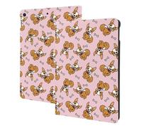 Compatible with ipad 9th/8th/7th Generation Case, Cartoon Cute Corgi Dog Pink Tablet Case Compatible with ipad Cover 10.2 Inch, Folio Stand, Auto Wake/Sleep