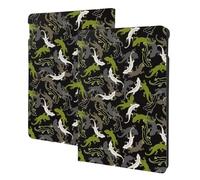 Compatible with ipad 9th/8th/7th Generation Case, Cartoon Cute Lizard Gecko Green Tablet Case Compatible with ipad Cover 10.2 Inch, Folio Stand, Auto Wake/Sleep