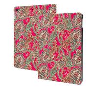 Compatible with ipad 9th/8th/7th Generation Case - Compatible with ipad 10.2 Case, Folio Stand, Auto Wake/Sleep, Red Green Paisley Tablet Case Cover Compatible with ipad Cover Case