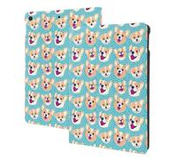 Compatible with ipad 9th/8th/7th Generation Case, Cute Corgi Head Tablet Case Compatible with ipad Cover 10.2 Inch, Folio Stand, Auto Wake/Sleep