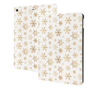 Compatible with ipad 9th/8th/7th Generation Case, Gold Snowflake Print Tablet Case Compatible with ipad Cover 10.2 Inch, Folio Stand, Auto Wake/Sleep