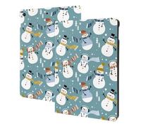 Compatible with ipad 9th/8th/7th Generation Case, Snowflake Scarf Snowman Tablet Case Compatible with ipad Cover 10.2 Inch, Folio Stand, Auto Wake/Sleep