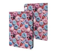 Compatible with iPad A16 Case 11 Inch 2025, Slim Cartoon Donut Cake Print Tablet Cover Compatible with iPad 10th Generation Case 10.9 Inch 2022 with Stand Auto Wake/Sleep