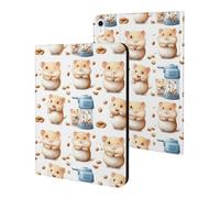 Compatible with iPad A16 Case 11 Inch 2025, Slim Cartoon Hamster Nut Print Tablet Cover Compatible with iPad 10th Generation Case 10.9 Inch 2022 with Stand Auto Wake/Sleep
