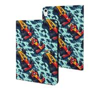 Compatible with iPad A16 Case 11 Inch 2025, Slim Cartoon Racing Cars Print Tablet Cover Compatible with iPad 10th Generation Case 10.9 Inch 2022 with Stand Auto Wake/Sleep