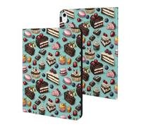 Compatible with iPad A16 Case 11 Inch 2025, Slim Cartoon Raspberry Cake Print Tablet Cover Compatible with iPad 10th Generation Case 10.9 Inch 2022 with Stand Auto Wake/Sleep