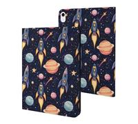 Compatible with iPad A16 Case 11 Inch 2025, Slim Cartoon Space Planet Print Tablet Cover Compatible with iPad 10th Generation Case 10.9 Inch 2022 with Stand Auto Wake/Sleep
