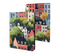Compatible with iPad A16 Case 11 Inch 2025, Slim Cartoon Town Print Tablet Cover Compatible with iPad 10th Generation Case 10.9 Inch 2022 with Stand Auto Wake/Sleep