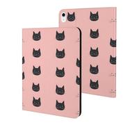 Compatible with iPad A16 Case 11 Inch 2025, Slim Cats Black Cool Print Tablet Cover Compatible with iPad 10th Generation Case 10.9 Inch 2022 with Stand Auto Wake/Sleep