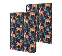 Compatible with iPad A16 Case 11 Inch 2025, Slim Christmas Snowflake Deer Print Tablet Cover Compatible with iPad 10th Generation Case 10.9 Inch 2022 with Stand Auto Wake/Sleep