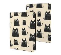 Compatible with iPad A16 Case 11 Inch 2025, Slim Cute Cats Black Print Tablet Cover Compatible with iPad 10th Generation Case 10.9 Inch 2022 with Stand Auto Wake/Sleep