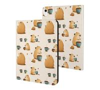 Compatible with iPad A16 Case 11 Inch 2025, Slim Cute Coffee Guinea Pig Print Tablet Cover Compatible with iPad 10th Generation Case 10.9 Inch 2022 with Stand Auto Wake/Sleep