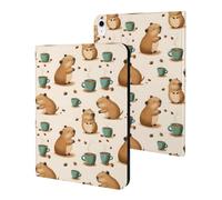 Compatible with iPad A16 Case 11 Inch 2025, Slim Cute Guinea Pig Coffee Print Tablet Cover Compatible with iPad 10th Generation Case 10.9 Inch 2022 with Stand Auto Wake/Sleep
