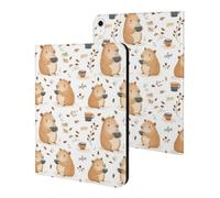Compatible with iPad A16 Case 11 Inch 2025, Slim Cute Guinea Pig Tea Print Tablet Cover Compatible with iPad 10th Generation Case 10.9 Inch 2022 with Stand Auto Wake/Sleep