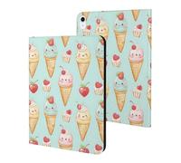 Compatible with iPad A16 Case 11 Inch 2025, Slim Cute Ice Cream Cake Print Tablet Cover Compatible with iPad 10th Generation Case 10.9 Inch 2022 with Stand Auto Wake/Sleep