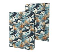 Compatible with iPad A16 Case 11 Inch 2025, Slim Cute Killer Whale Print Tablet Cover Compatible with iPad 10th Generation Case 10.9 Inch 2022 with Stand Auto Wake/Sleep