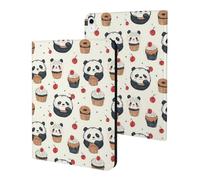Compatible with iPad A16 Case 11 Inch 2025, Slim Cute Panda Cake Print Tablet Cover Compatible with iPad 10th Generation Case 10.9 Inch 2022 with Stand Auto Wake/Sleep