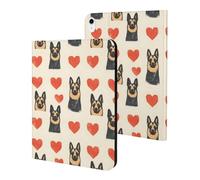 Compatible with iPad A16 Case 11 Inch 2025, Slim German Shepherd Heart Print Tablet Cover Compatible with iPad 10th Generation Case 10.9 Inch 2022 with Stand Auto Wake/Sleep