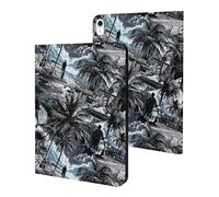 Compatible with iPad A16 Case 11 Inch 2025, Slim Hawaiian Black White Street Style Print Tablet Cover Compatible with iPad 10th Generation Case 10.9 Inch 2022 with Stand Auto Wake/Sleep
