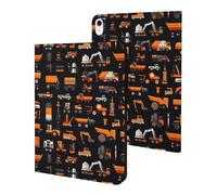 Compatible with iPad A16 Case 11 Inch 2025, Slim Modern Bulldozer Excavator Print Tablet Cover Compatible with iPad 10th Generation Case 10.9 Inch 2022 with Stand Auto Wake/Sleep