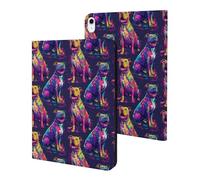 Compatible with iPad A16 Case 11 Inch 2025, Slim Neon Art Pitbull Print Tablet Cover Compatible with iPad 10th Generation Case 10.9 Inch 2022 with Stand Auto Wake/Sleep