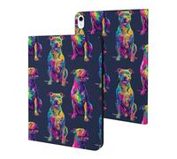 Compatible with iPad A16 Case 11 Inch 2025, Slim Neon Pitbull Graffiti Print Tablet Cover Compatible with iPad 10th Generation Case 10.9 Inch 2022 with Stand Auto Wake/Sleep