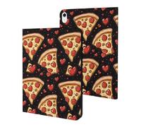 Compatible with iPad A16 Case 11 Inch 2025, Slim Pizza Love Heart Pattern Print Tablet Cover Compatible with iPad 10th Generation Case 10.9 Inch 2022 with Stand Auto Wake/Sleep