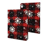 Compatible with iPad A16 Case 11 Inch 2025, Slim Plaid Snowflake Winter Print Tablet Cover Compatible with iPad 10th Generation Case 10.9 Inch 2022 with Stand Auto Wake/Sleep