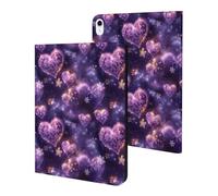 Compatible with iPad A16 Case 11 Inch 2025, Slim Purple Heart Snowflake Print Tablet Cover Compatible with iPad 10th Generation Case 10.9 Inch 2022 with Stand Auto Wake/Sleep