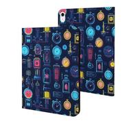 Compatible with iPad A16 Case 11 Inch 2025, Slim Retro Clock Colorful Print Tablet Cover Compatible with iPad 10th Generation Case 10.9 Inch 2022 with Stand Auto Wake/Sleep