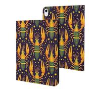 Compatible with iPad A16 Case 11 Inch 2025, Slim Retro Lobster Yellow Print Tablet Cover Compatible with iPad 10th Generation Case 10.9 Inch 2022 with Stand Auto Wake/Sleep