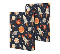 Compatible with iPad A16 Case 11 Inch 2025, Slim Star Rocket Planet Print Tablet Cover Compatible with iPad 10th Generation Case 10.9 Inch 2022 with Stand Auto Wake/Sleep