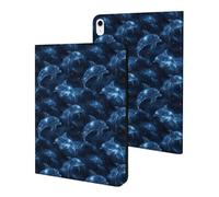 Compatible with iPad A16 Case 11 Inch 2025, Slim Starry Blue Dolphins Print Tablet Cover Compatible with iPad 10th Generation Case 10.9 Inch 2022 with Stand Auto Wake/Sleep