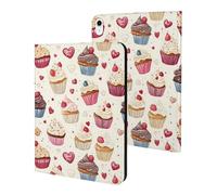 Compatible with iPad A16 Case 11 Inch 2025, Slim Strawberry Cake Heart Print Tablet Cover Compatible with iPad 10th Generation Case 10.9 Inch 2022 with Stand Auto Wake/Sleep