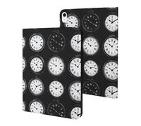 Compatible with iPad A16 Case 11 Inch 2025, Slim Vintage Clock Pattern Print Tablet Cover Compatible with iPad 10th Generation Case 10.9 Inch 2022 with Stand Auto Wake/Sleep