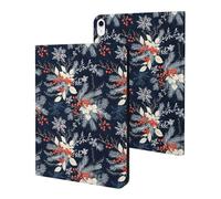 Compatible with iPad A16 Case 11 Inch 2025, Slim Winter Snowflake Plant Print Tablet Cover Compatible with iPad 10th Generation Case 10.9 Inch 2022 with Stand Auto Wake/Sleep